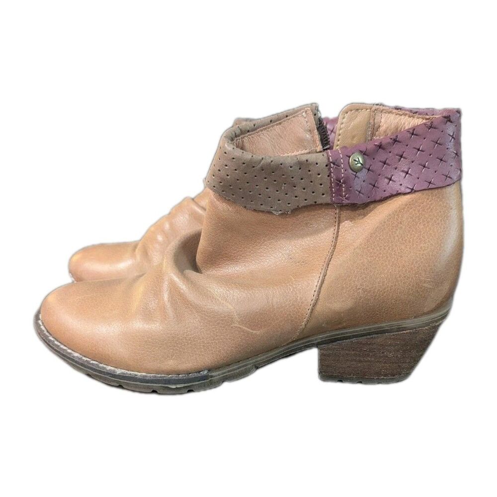 Wanda Panda Spain Women's Leather Ankle Boots Brown Burgundy Size EU 38